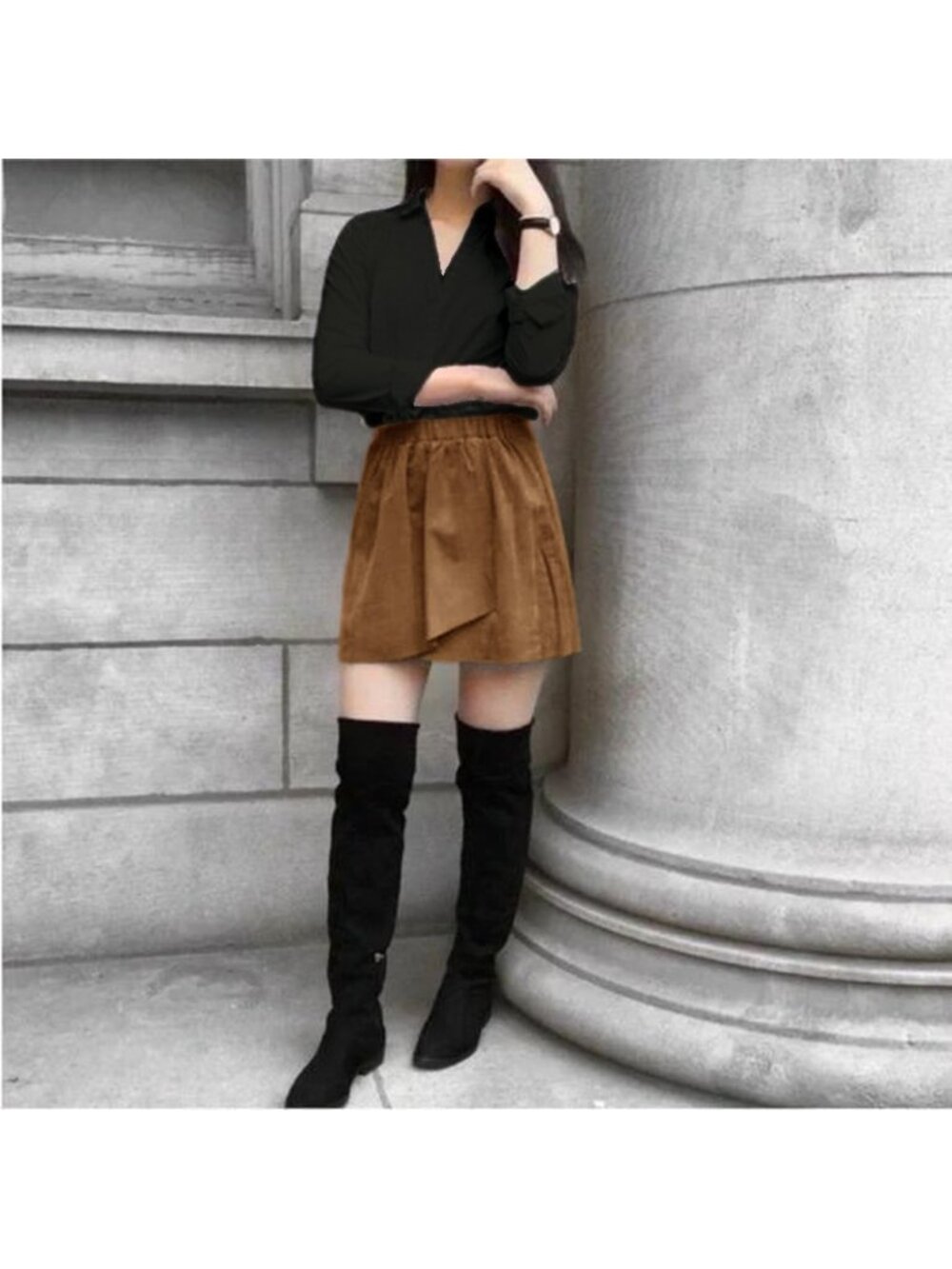 WILFRED FREE Aritzia Nescher Faux Suede Mini Skirt Size XS Camel Brown